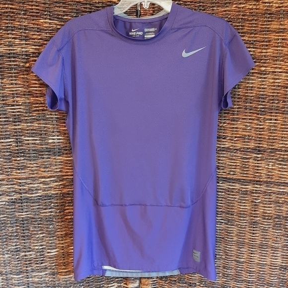 Nike Pro XXL Dri Fit Compression Short Sleeve Athletic Tee Shirt Purple … - Picture 2 of 8